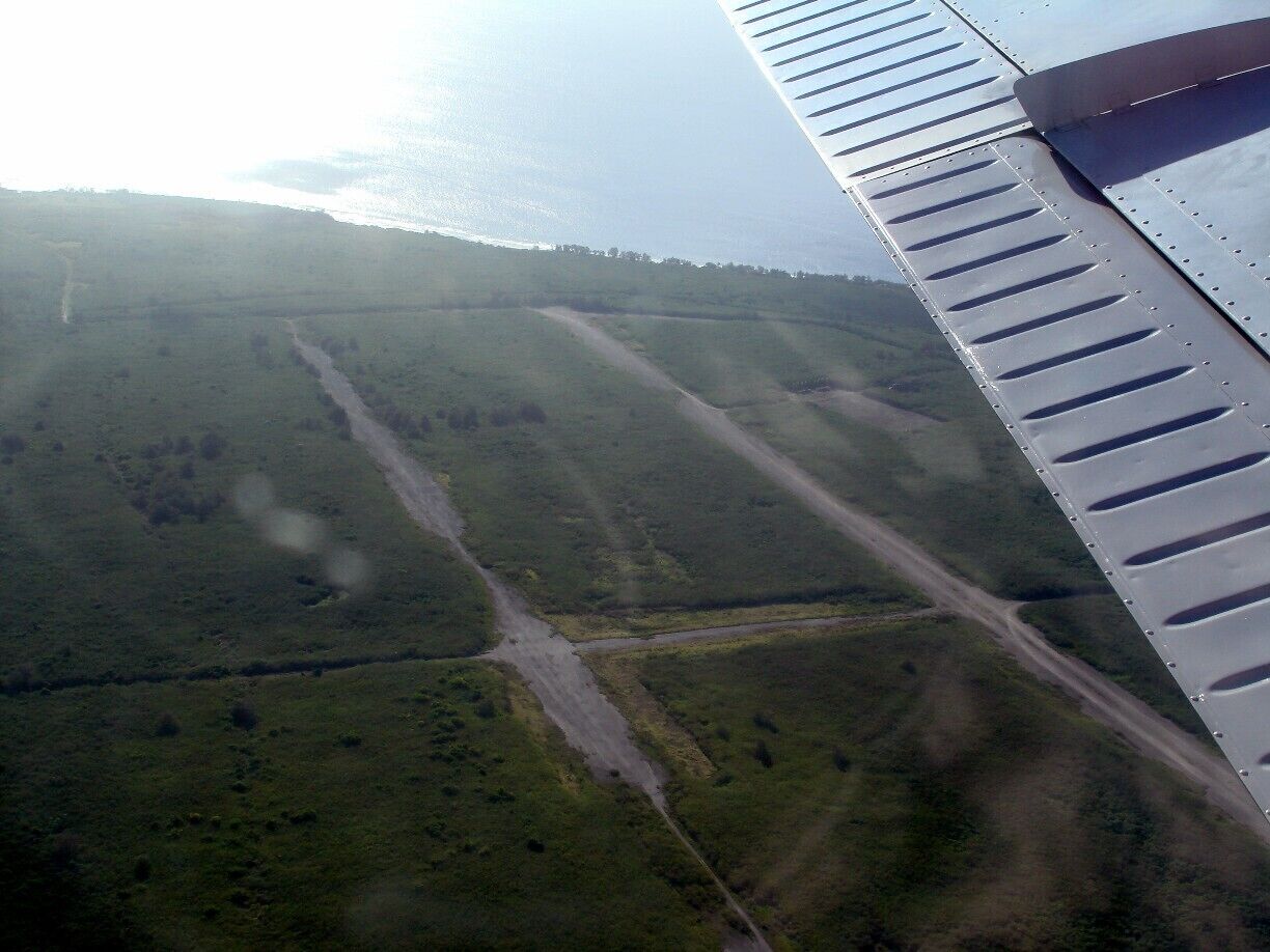 Aerial shot of Runway Able, North Field, Island of Tinian, Confederation of Northern Marianas Islands.

Built by the Imperial Japan Army and captured in 1944 by U.S Marines. This  valuable airstrip was used to launch attacks on mainland Japan to end the World War II. The atomic bomb attacks on Hiroshima and Nagasaki were staged from this runway. The area is now a US National Park..