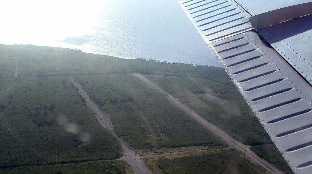 Aerial shot of Runway Able, North Field, Island of Tinian, Confederation of Northern Marianas Islands.
Built by the Imperial Japan Army and captured in 1944 by U.S Marines. This valuable airstrip was used to launch attacks on mainland Japan to end the World War II. The atomic bomb attacks on Hiroshima and Nagasaki were staged from this runway. The area is now a US National Park..