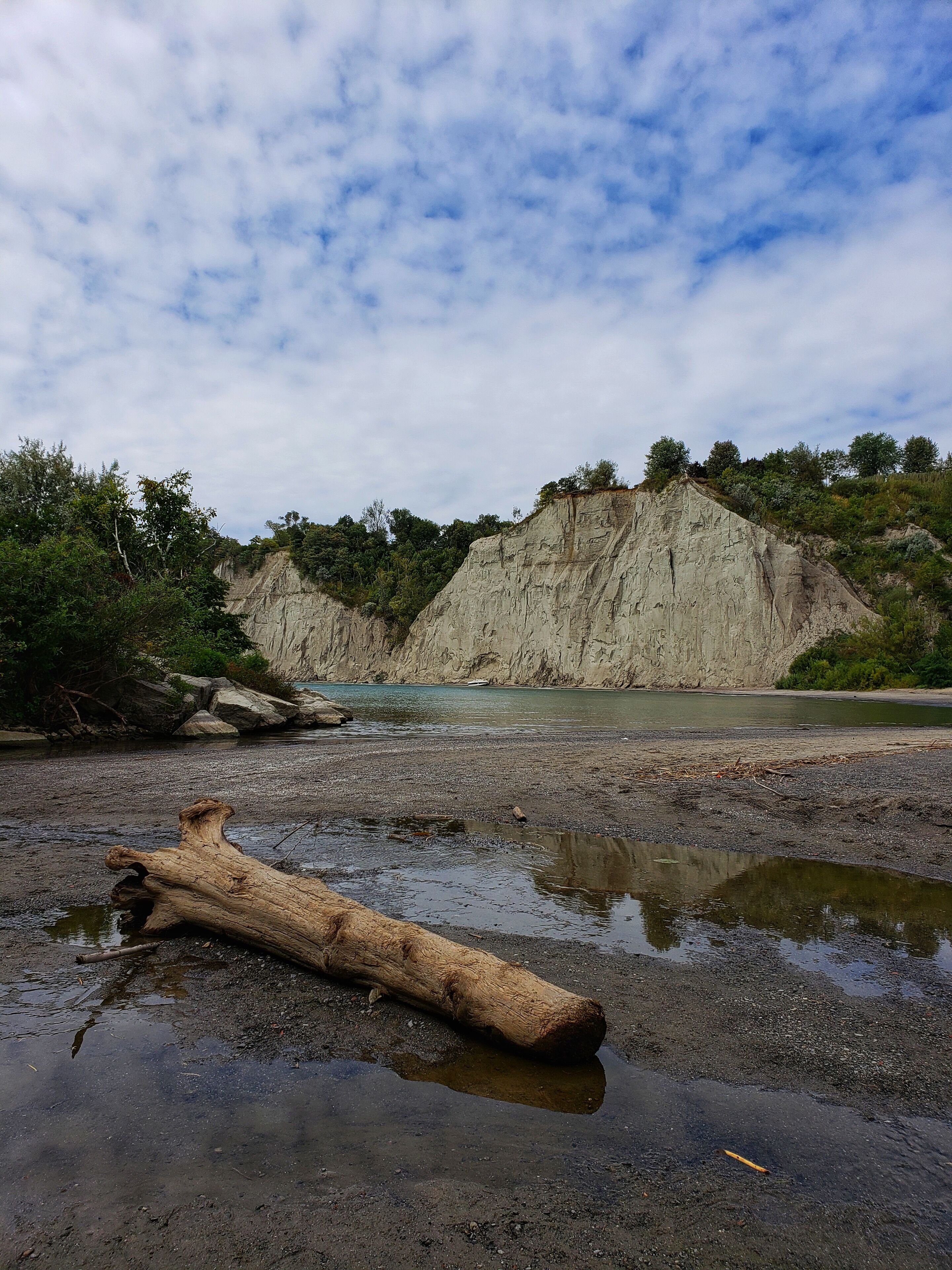 Scarborough bluffs park - steep cliff located above the shoreline of Lake Ontario