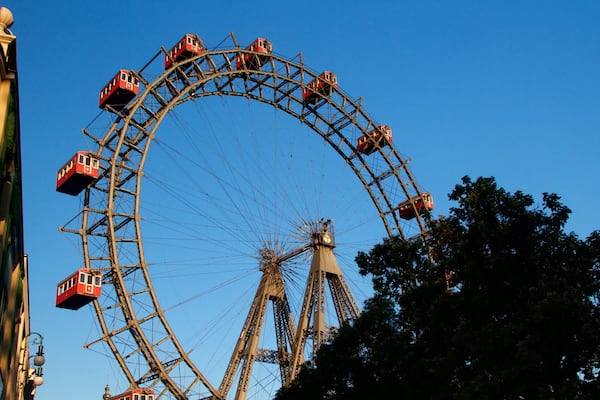 Riesenrad which includes rides
