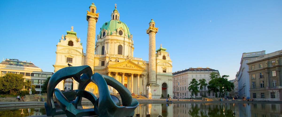 St. Charle\'s Church featuring a city, heritage architecture and religious elements