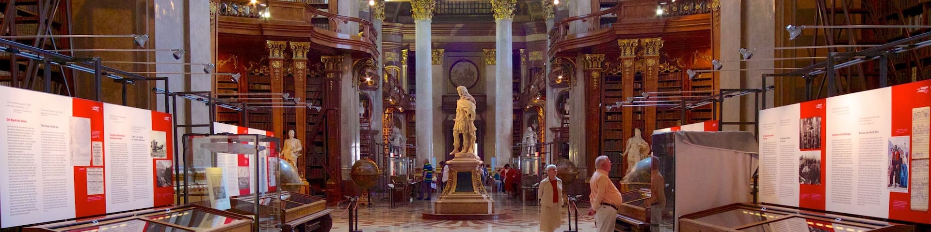 Austrian National Library showing heritage architecture, interior views and an administrative buidling