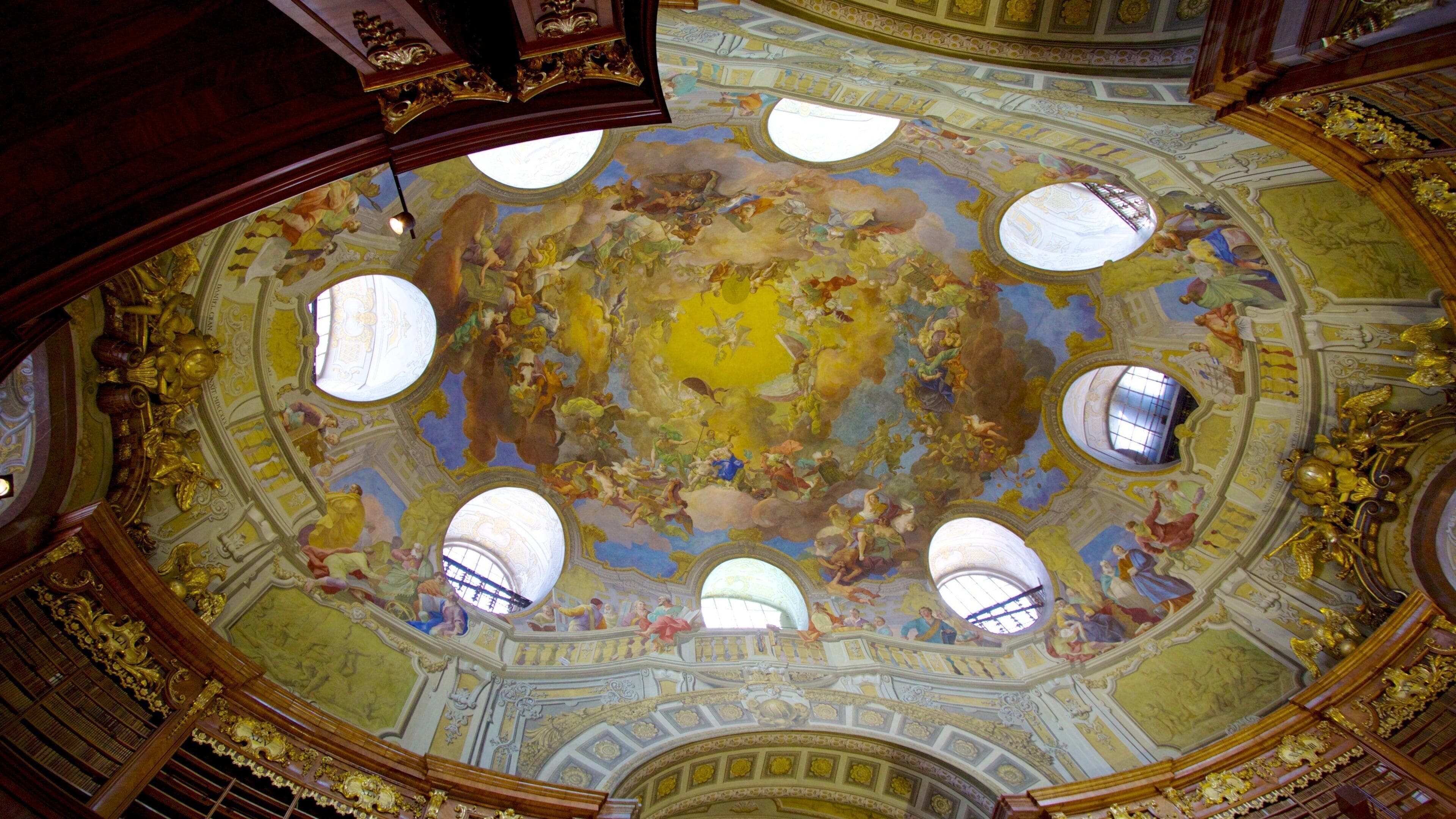 Austrian National Library featuring an administrative buidling, interior views and art