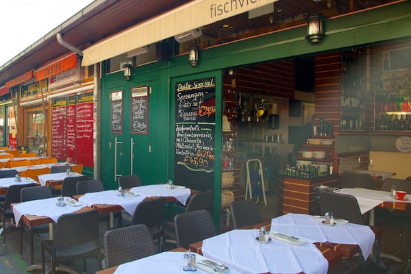 Naschmarkt das einen Essen im Freien, Stadt und Beschilderung