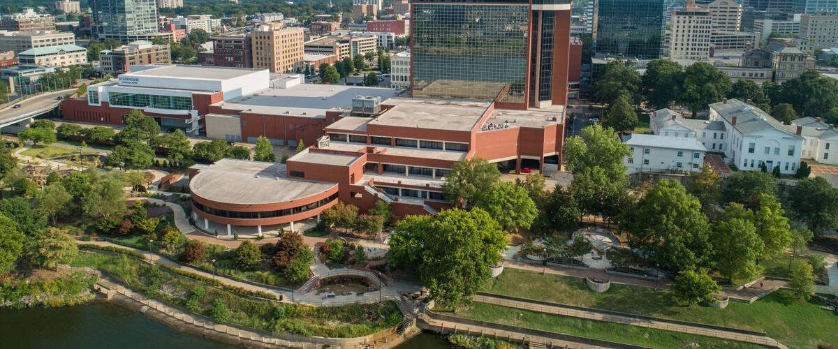 Aerial photo Little Rock Arkansas Statehouse Convention Center