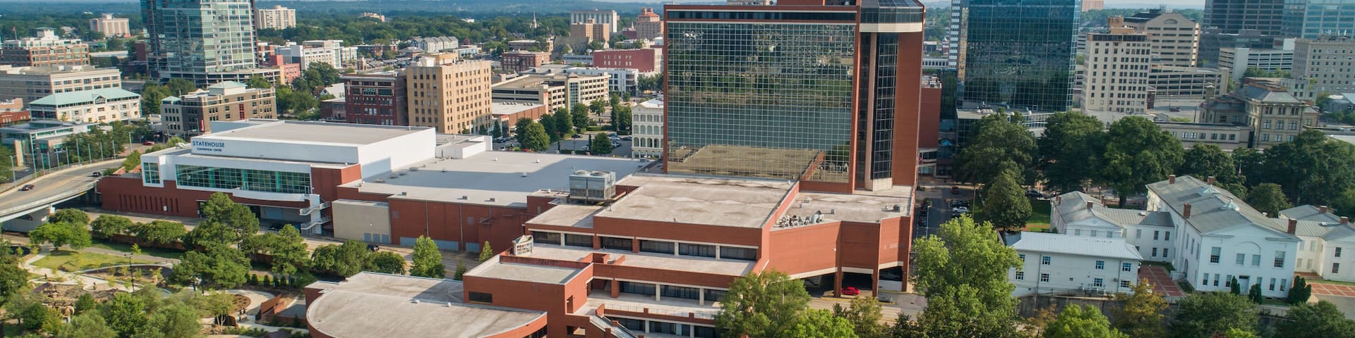 Aerial photo Little Rock Arkansas Statehouse Convention Center