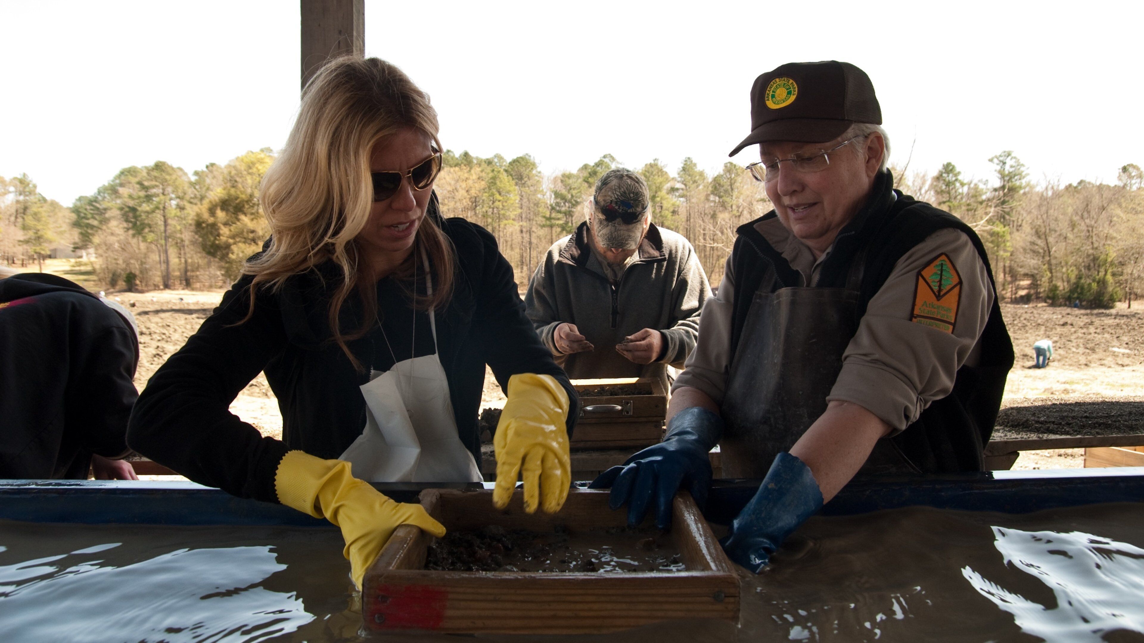 Crater of Diamonds State Park sowie kleine Menschengruppe