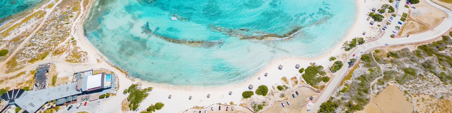 Baby Beach and coast on Aruba, Caribbean, white beach with blue ocean tropical beach.