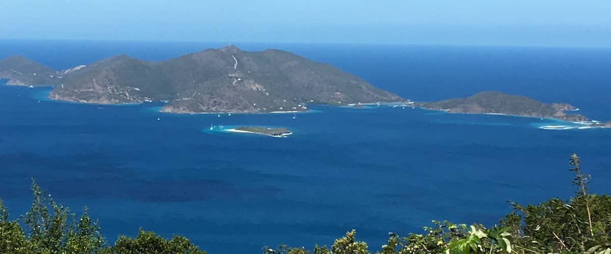 The view of Jost Van Dyke from Sage Mountain on my hike yesterday.