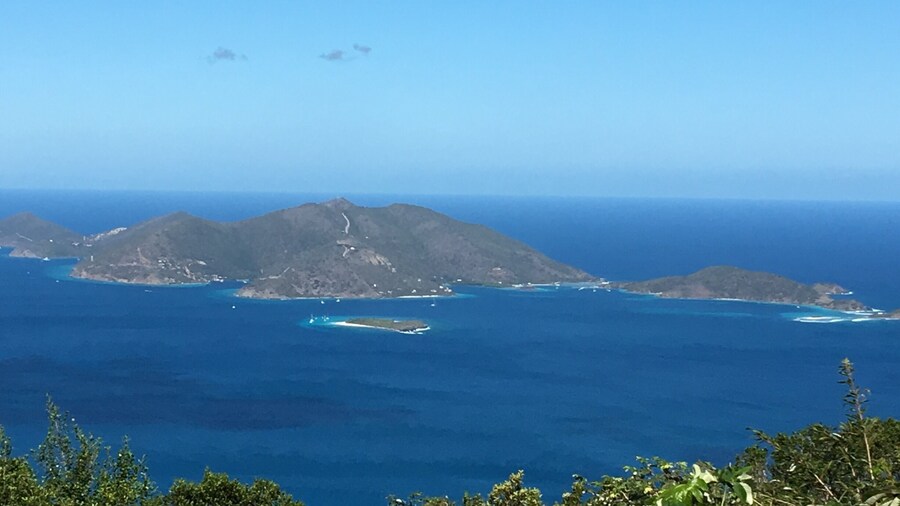 The view of Jost Van Dyke from Sage Mountain on my hike yesterday.