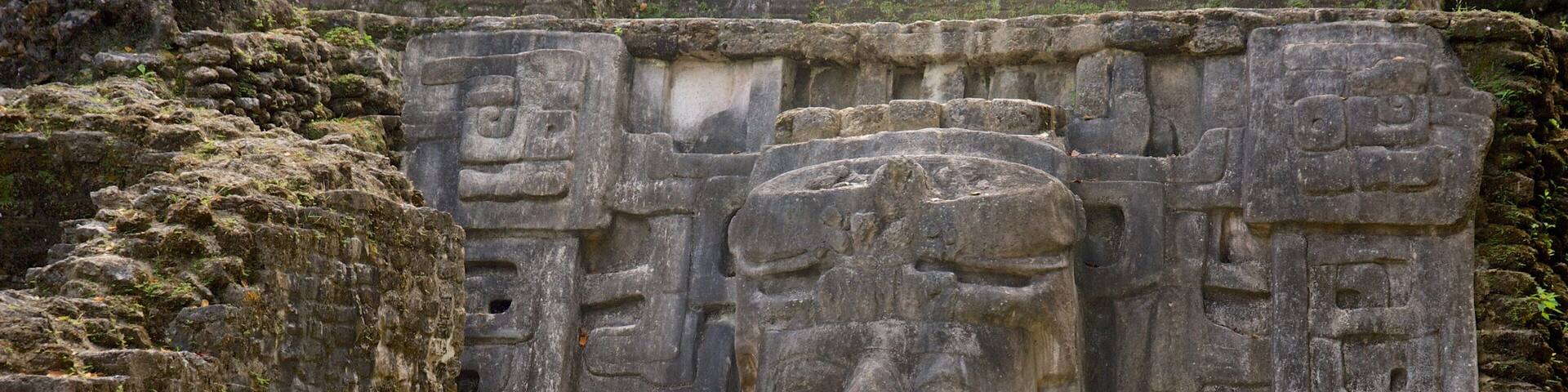Lamanai Mayan Ruins which includes a statue or sculpture and heritage elements