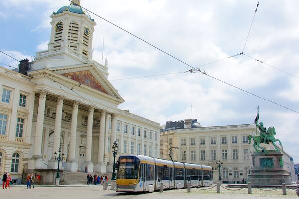 Royal Palace of Brussels which includes heritage architecture, a city and railway items