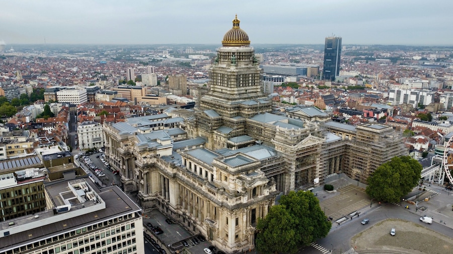 drone photo Palace of Justice Brussels Belgium europe
