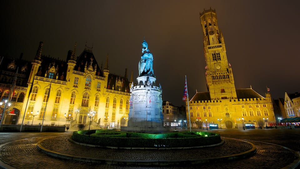 Bruges Belfry showing chateau or palace, heritage architecture and a city