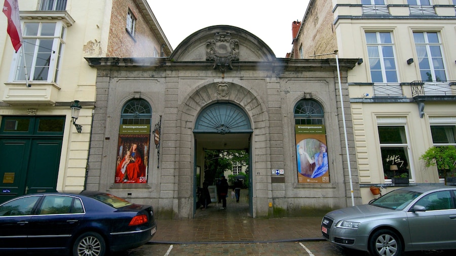 Groeningemuseum showing a city, heritage architecture and street scenes