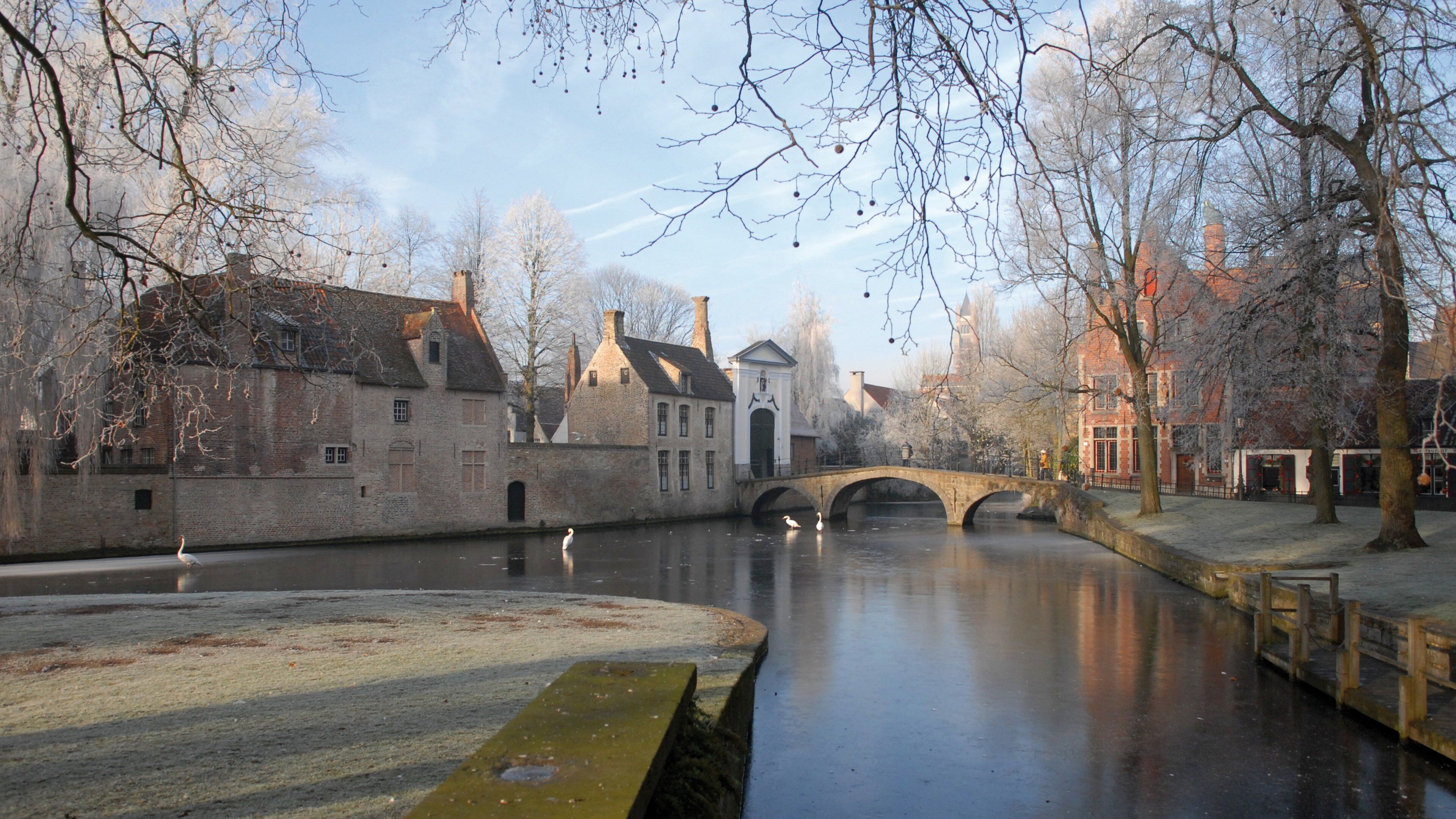 Begijnhof featuring a small town or village and a river or creek