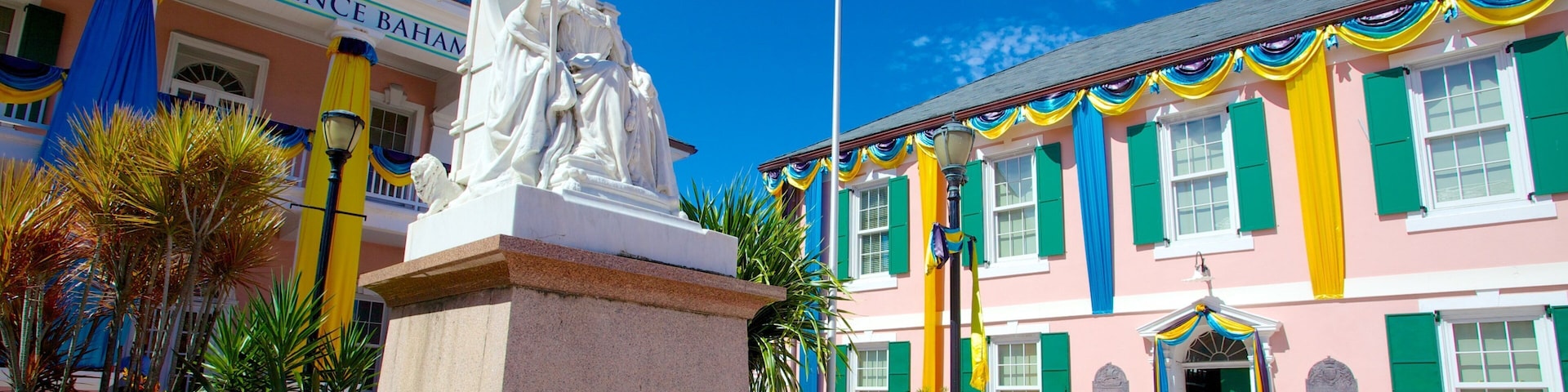 Parliament House which includes a statue or sculpture, outdoor art and an administrative buidling