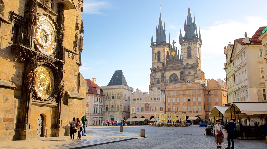 Astronomical Clock showing a city and a square or plaza