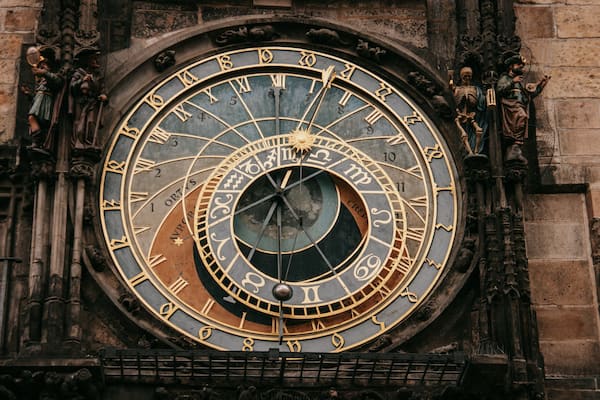 Prague Astronomical Clock showing heritage elements