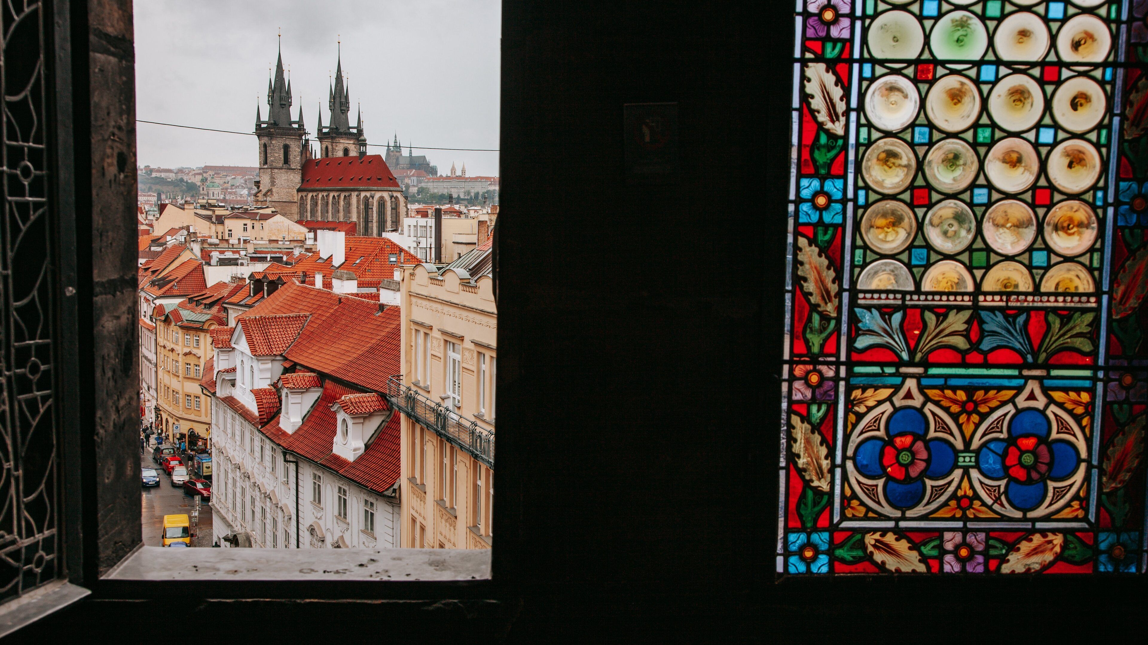 Powder Tower showing a city and interior views