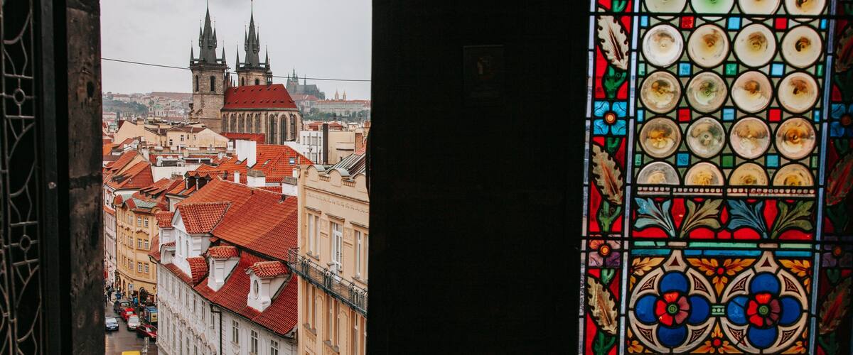 Powder Tower showing a city and interior views