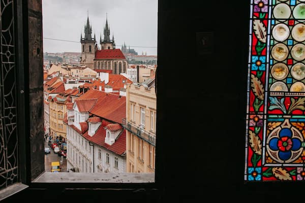 Powder Tower showing a city and interior views