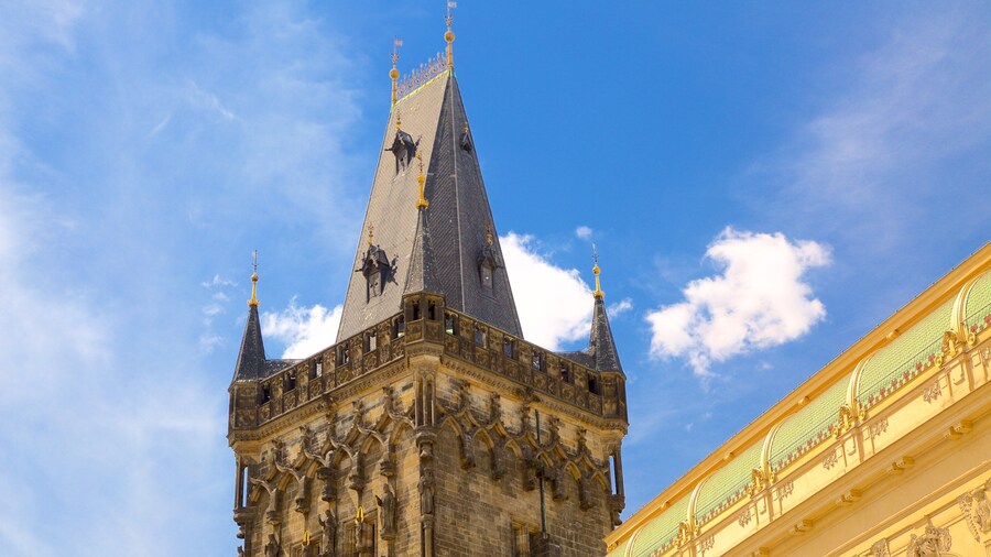 Powder Tower showing a city and heritage elements