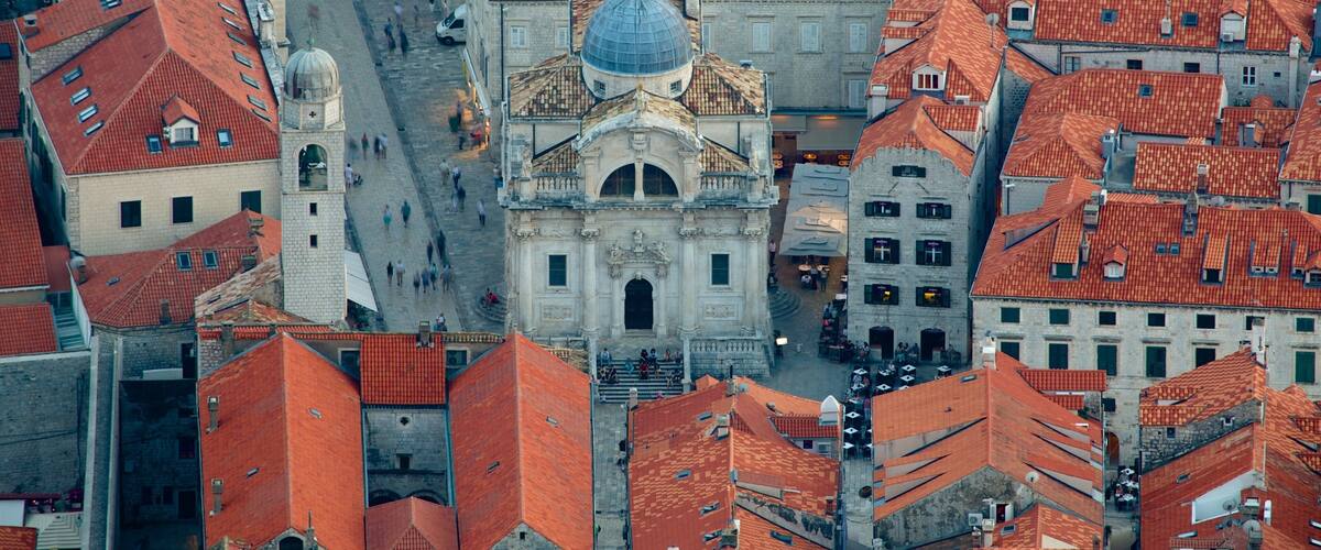 Church of St. Blaise featuring a church or cathedral and a city
