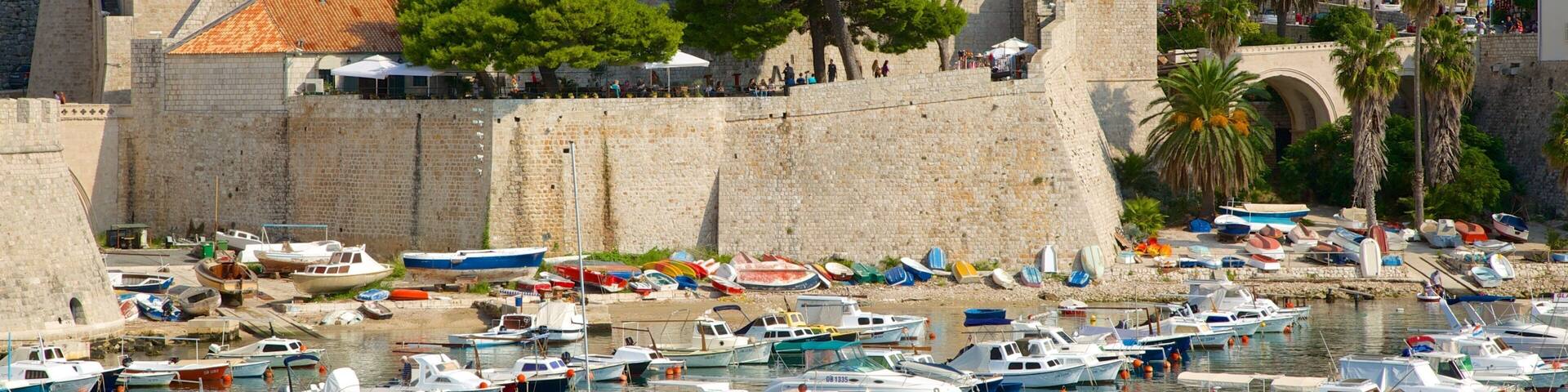 Revelin Fortress featuring a city and a marina