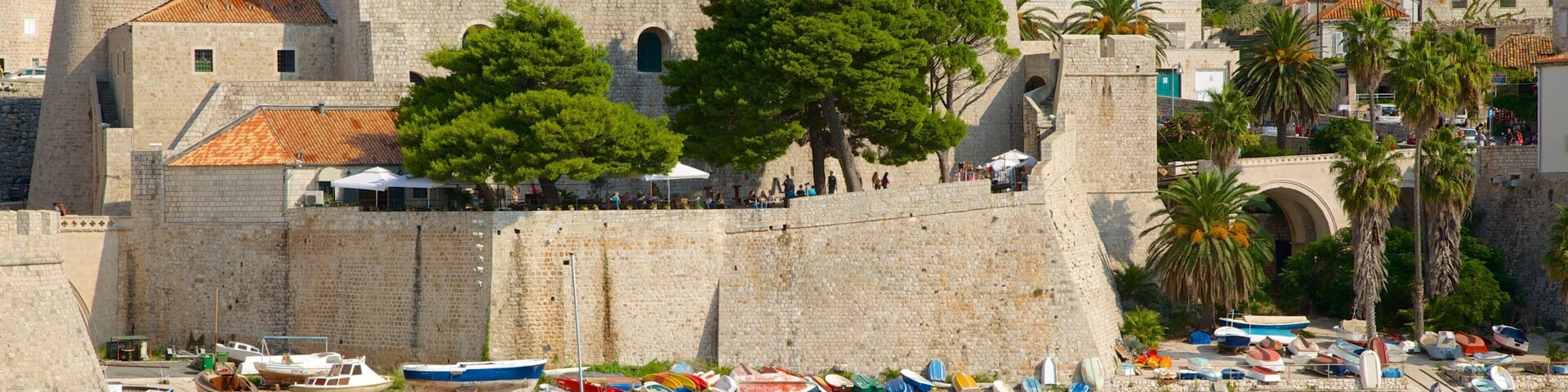Revelin Fortress featuring a city and a marina