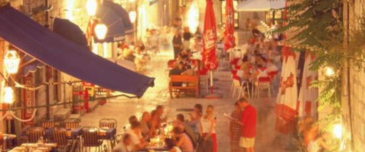 Croatia, Dubrovnik, Gunduliceva Poljana Square, night