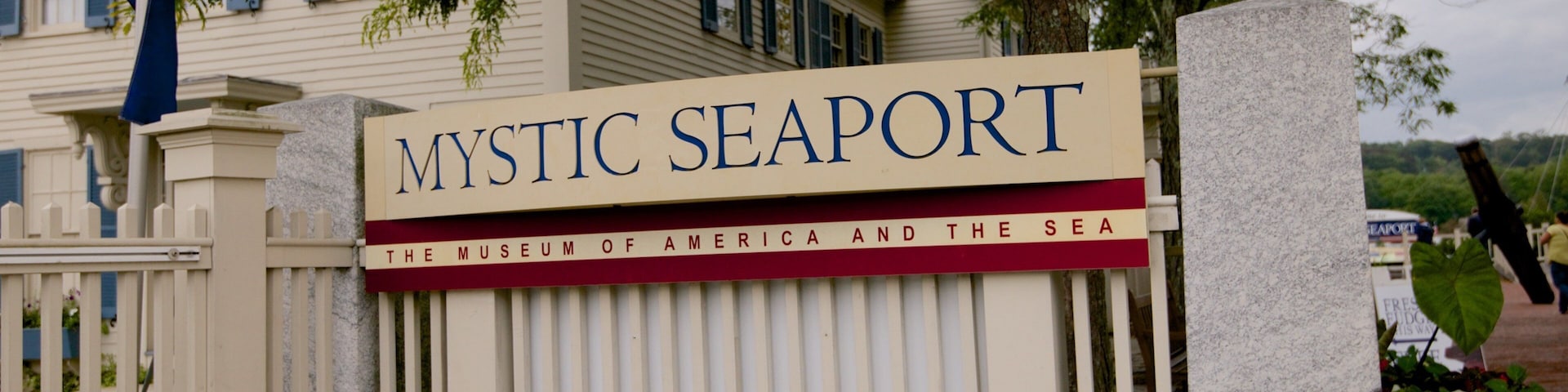 Mystic Seaport - The Museum of America and the Sea which includes signage
