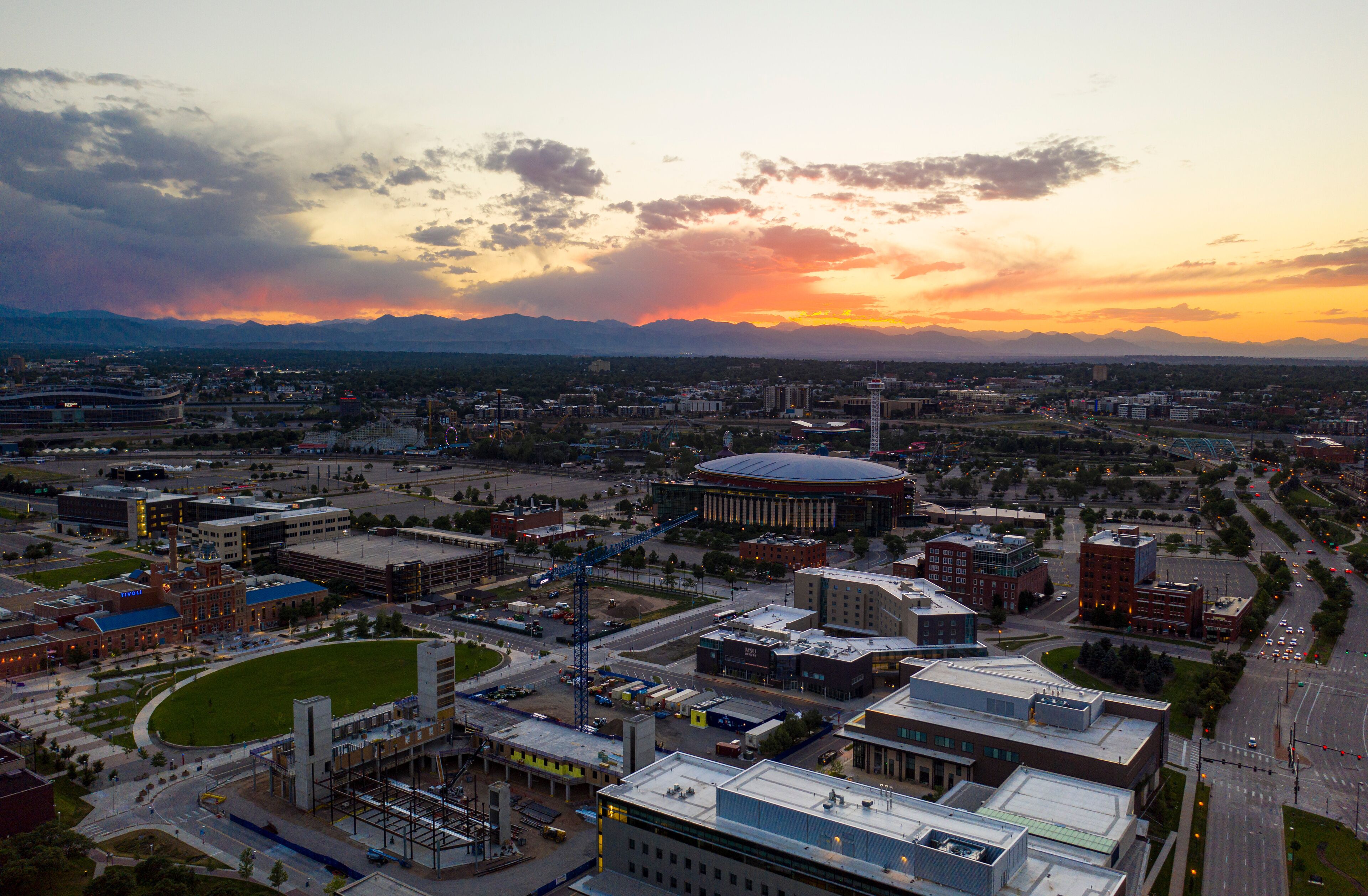 Auraria & Ball Arena at Sunset
