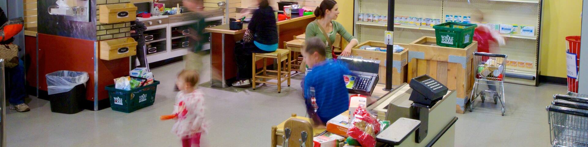 Children\'s Museum of Denver which includes interior views as well as children