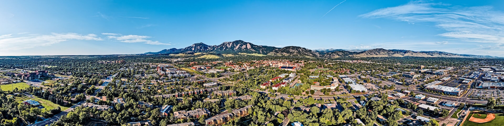 Boulder Colorado panorama as viewed from above