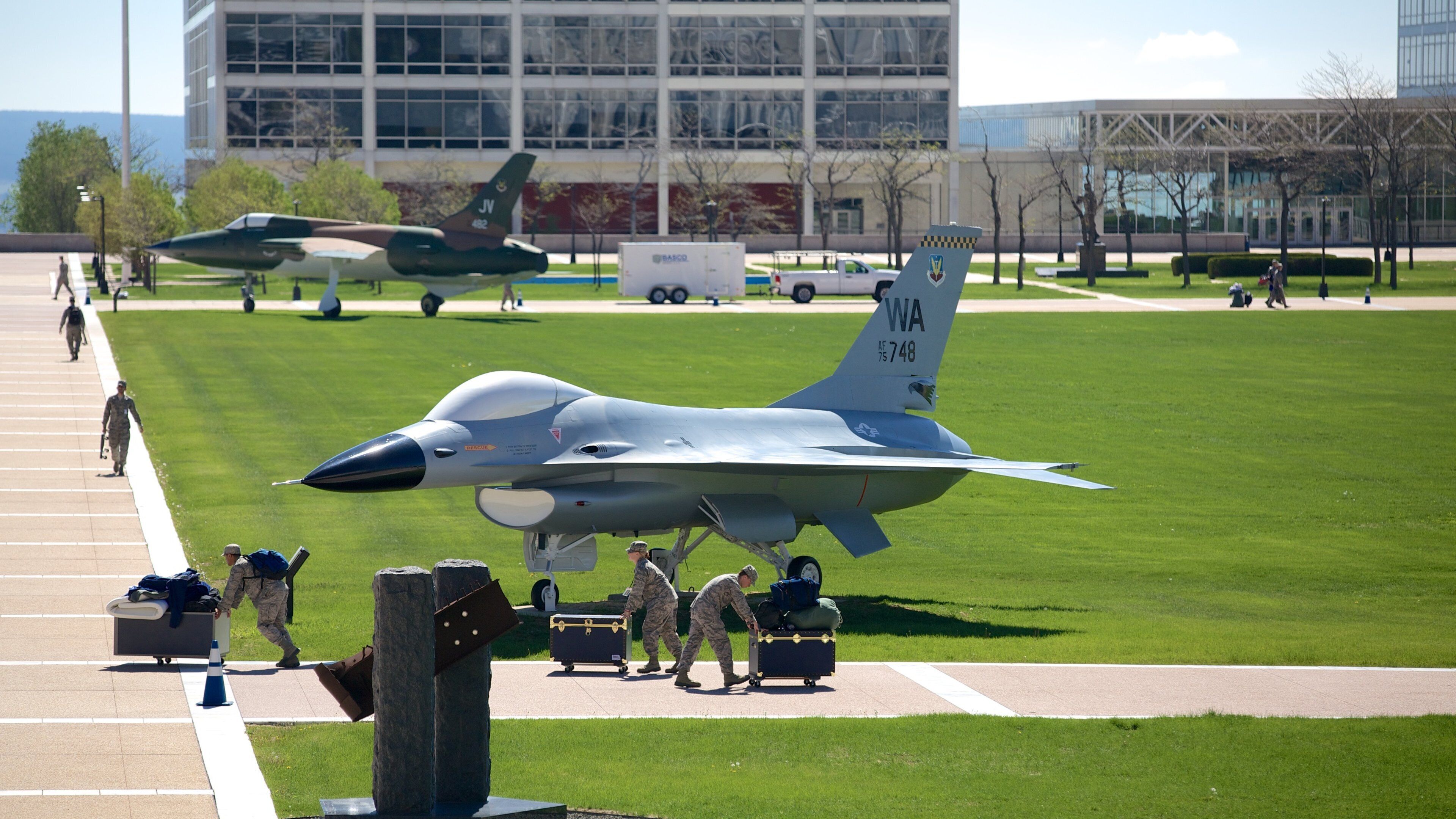US Air Force Academy featuring aircraft and military items