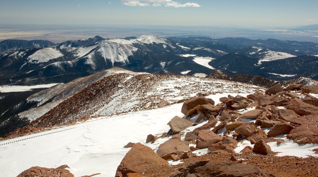Pikes Peak which includes landscape views, tranquil scenes and snow