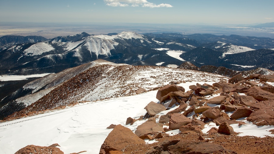 Pikes Peak which includes landscape views, tranquil scenes and snow