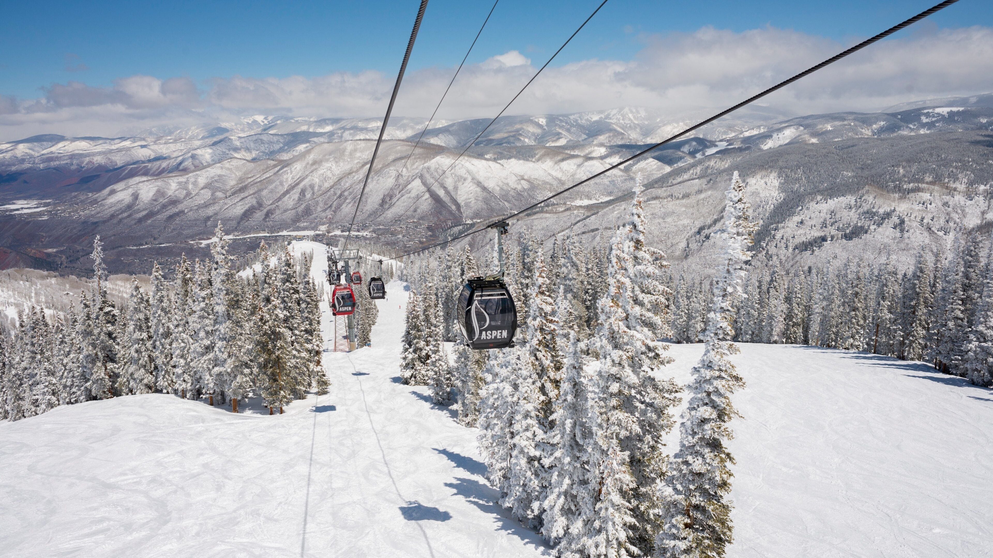 アスベン山 表示 山々, ゴンドラ と 自然の風景
