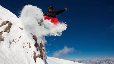Aspen Highlands que incluye esquiar en la nieve y nieve y también un hombre