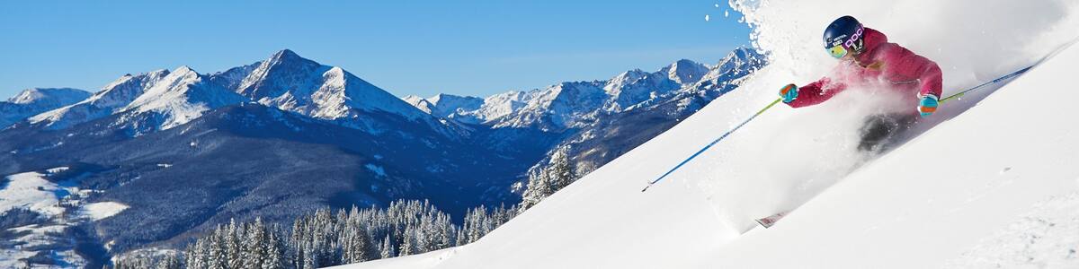 Vail Ski Resort which includes mountains, snow and landscape views