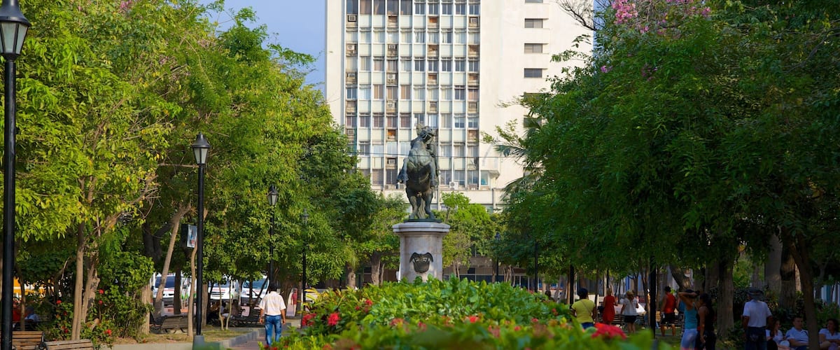 Plaza de Bolívar which includes a garden and a statue or sculpture