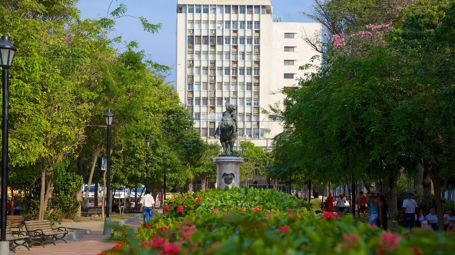 Plaza de Bolívar which includes a garden and a statue or sculpture
