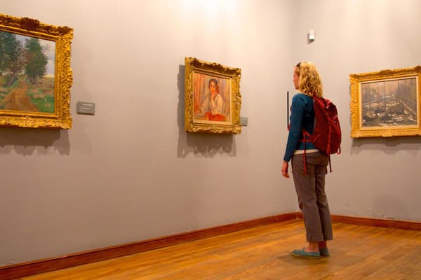 Botero Museum showing interior views and art as well as an individual female