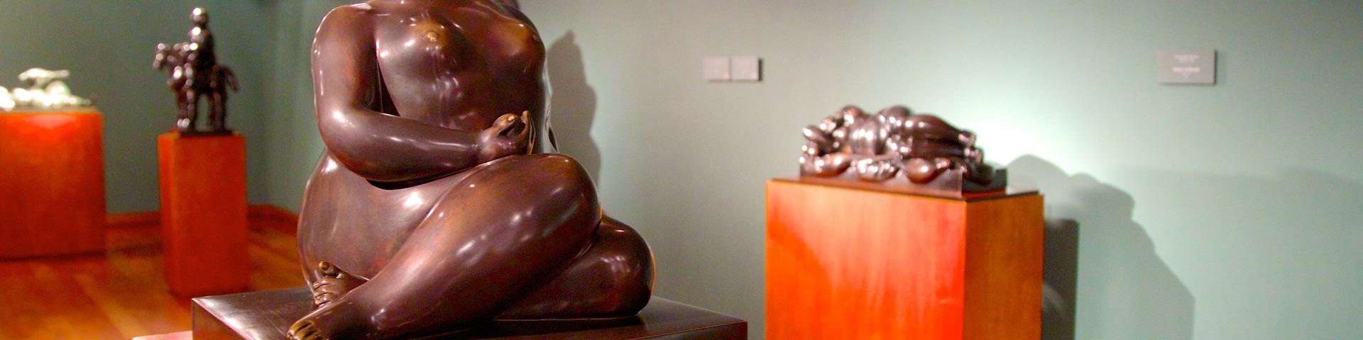 Museo Botero que inclui vistas internas, uma estátua ou escultura e arte