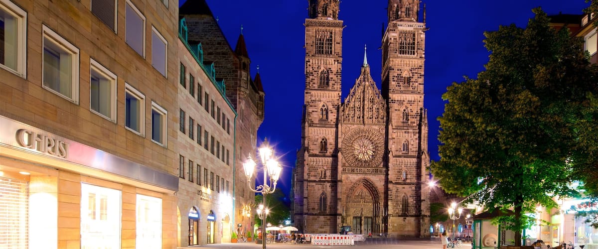 St. Lorenz Church featuring heritage architecture, a church or cathedral and night scenes