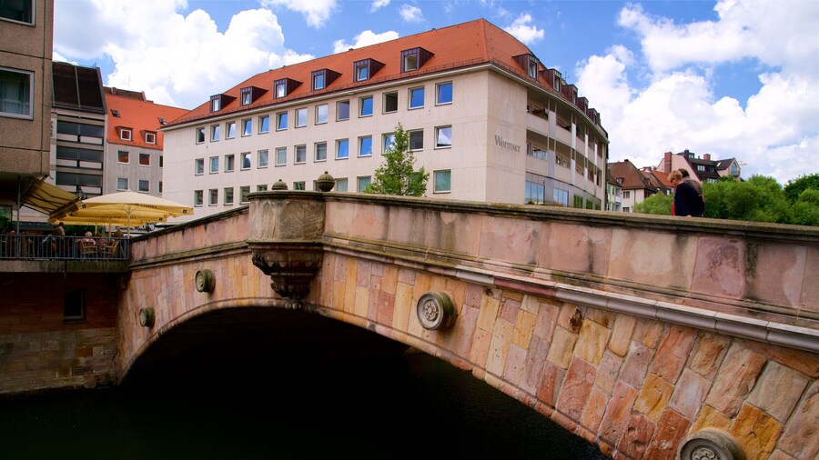 Fleischbrucke featuring a bridge and heritage elements