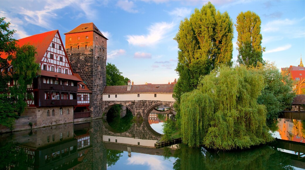 Middle Franconia showing a river or creek and a bridge