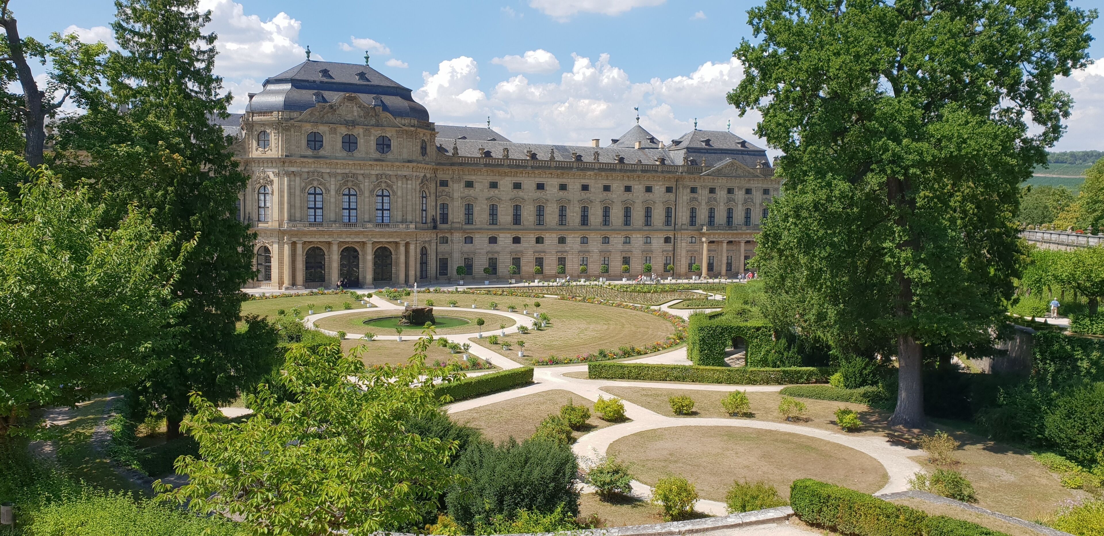 Old palacial residence one home to the Price Bishop of Wurzburg. 
Badly damaged during world war 2 and restored beautifully.