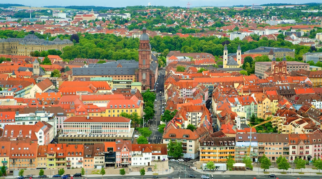 Fortress Marienberg featuring landscape views, a city and heritage elements